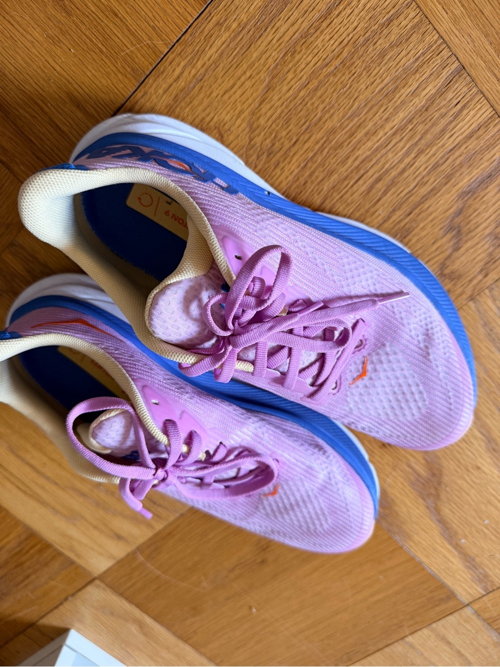 Hoka Pink and Blue Women's Athletic Running Shoes